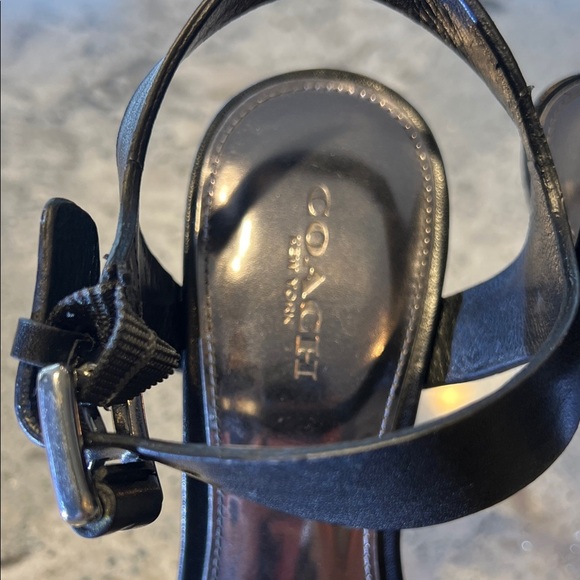 Coach Coach Dani Black Strappy Black Heels Size 7 - Picture 2 of 9